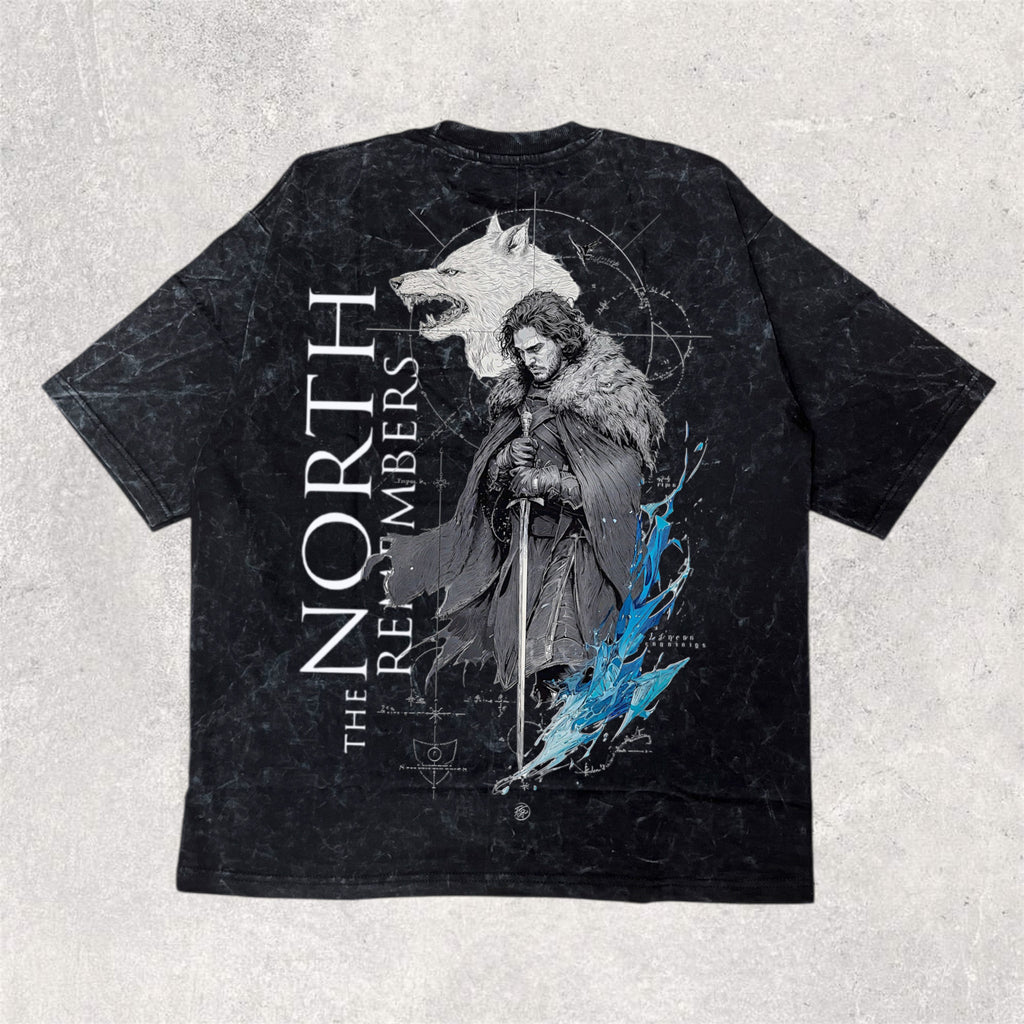 GAME OF THRONES : The North remembers - john snow unisex printed oversized tshirt