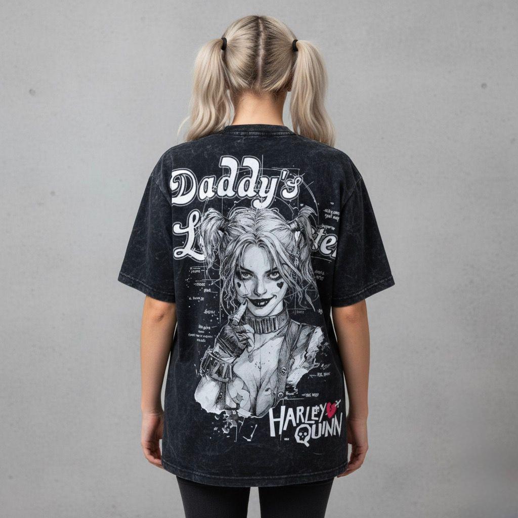 Harley quinn : character printed unisex oversized tshirt