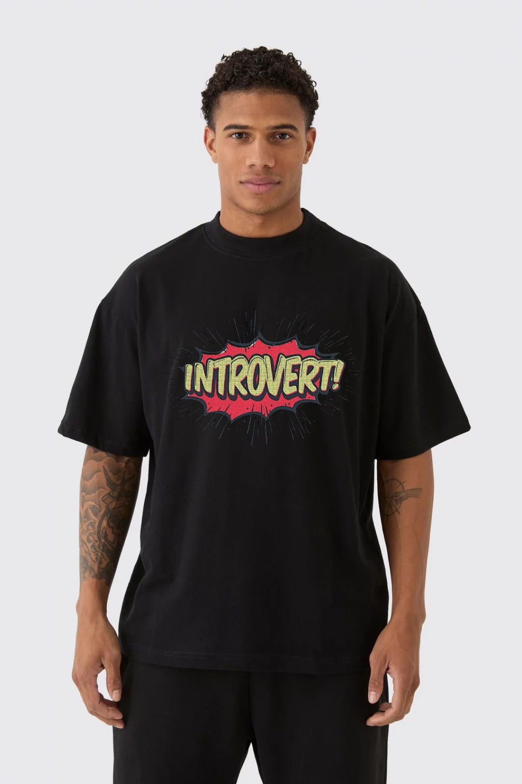 INTROVERT | typography printed oversized unisex tshirt