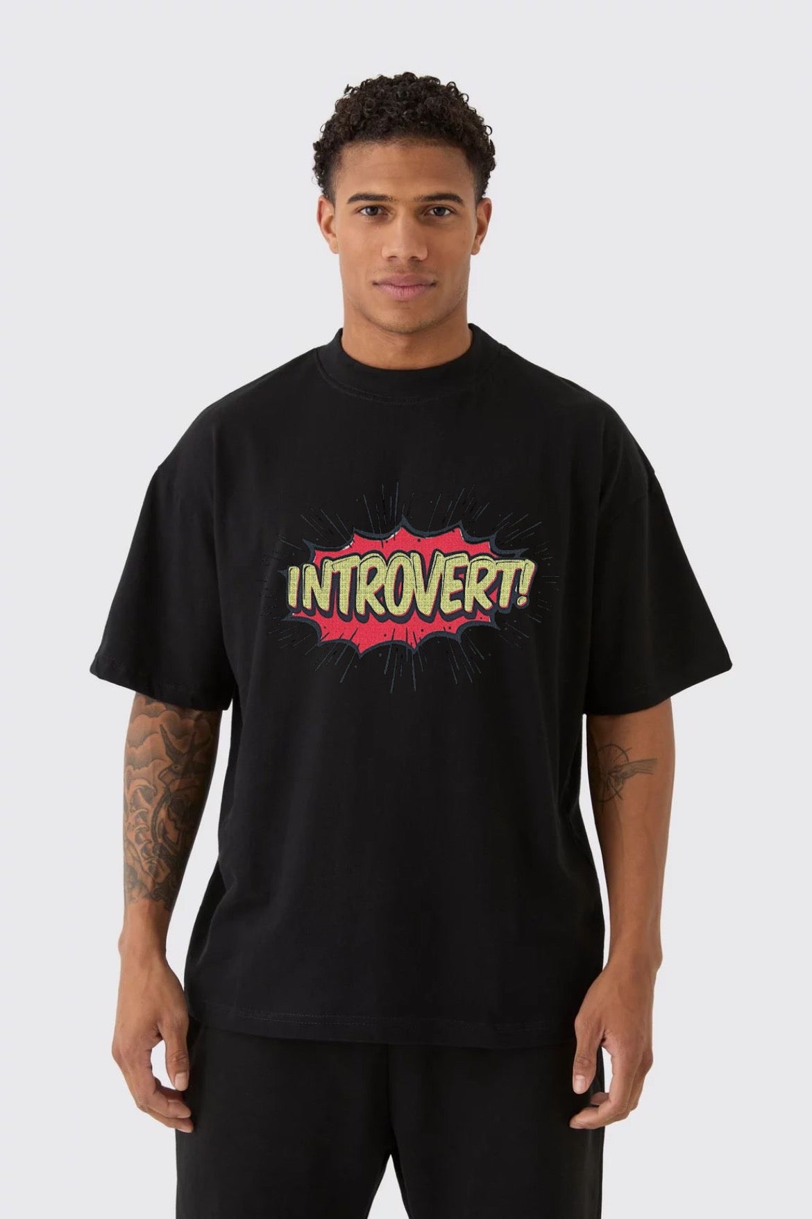 INTROVERT | typography printed oversized unisex tshirt