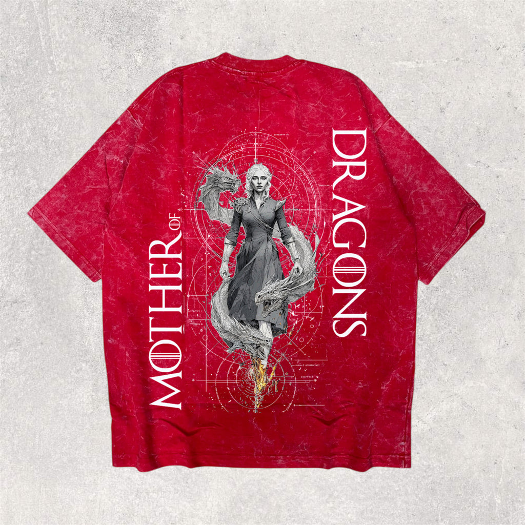 GAME OF THRONES : MOTHER OF DRAGONS , Daenerys targaryen - unisex printed oversized tshirt