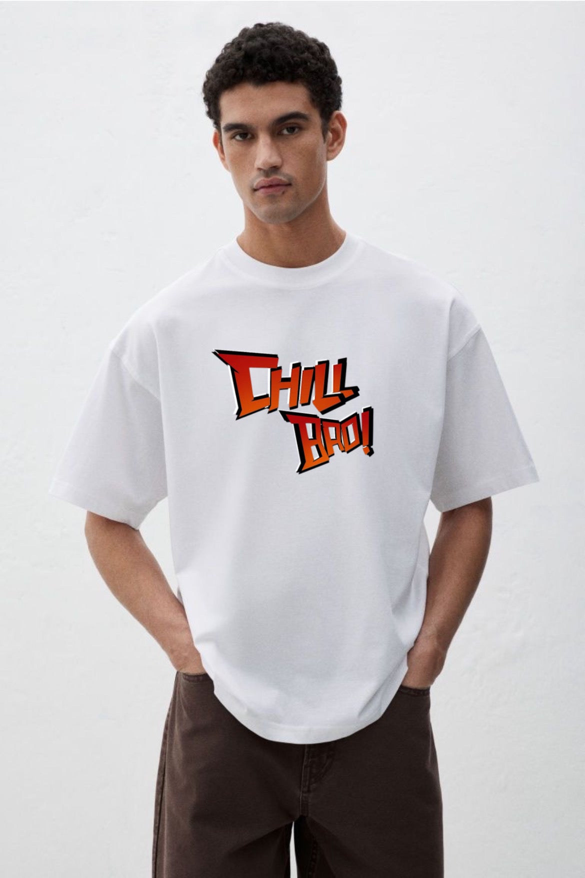 CHILL BRO | Malayalam typography printed oversized unisex tshirt