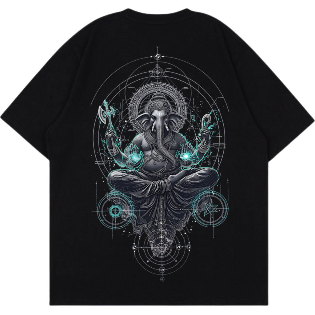 GANAPATHY : illustrated print oversized unisex tshirt | premium french terry cotton
