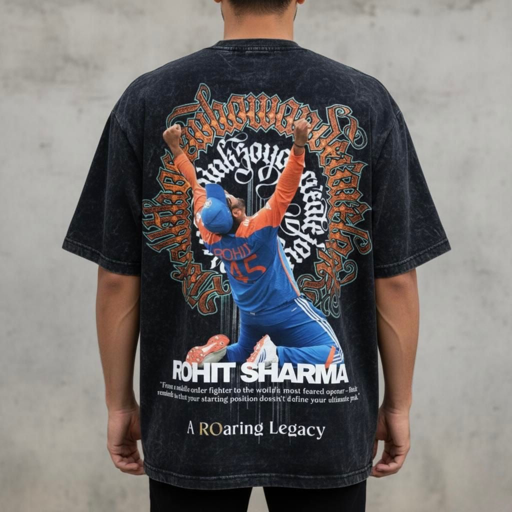 A ROARING LEGACY | rohit sharma  - printed unisex oversized tshirt