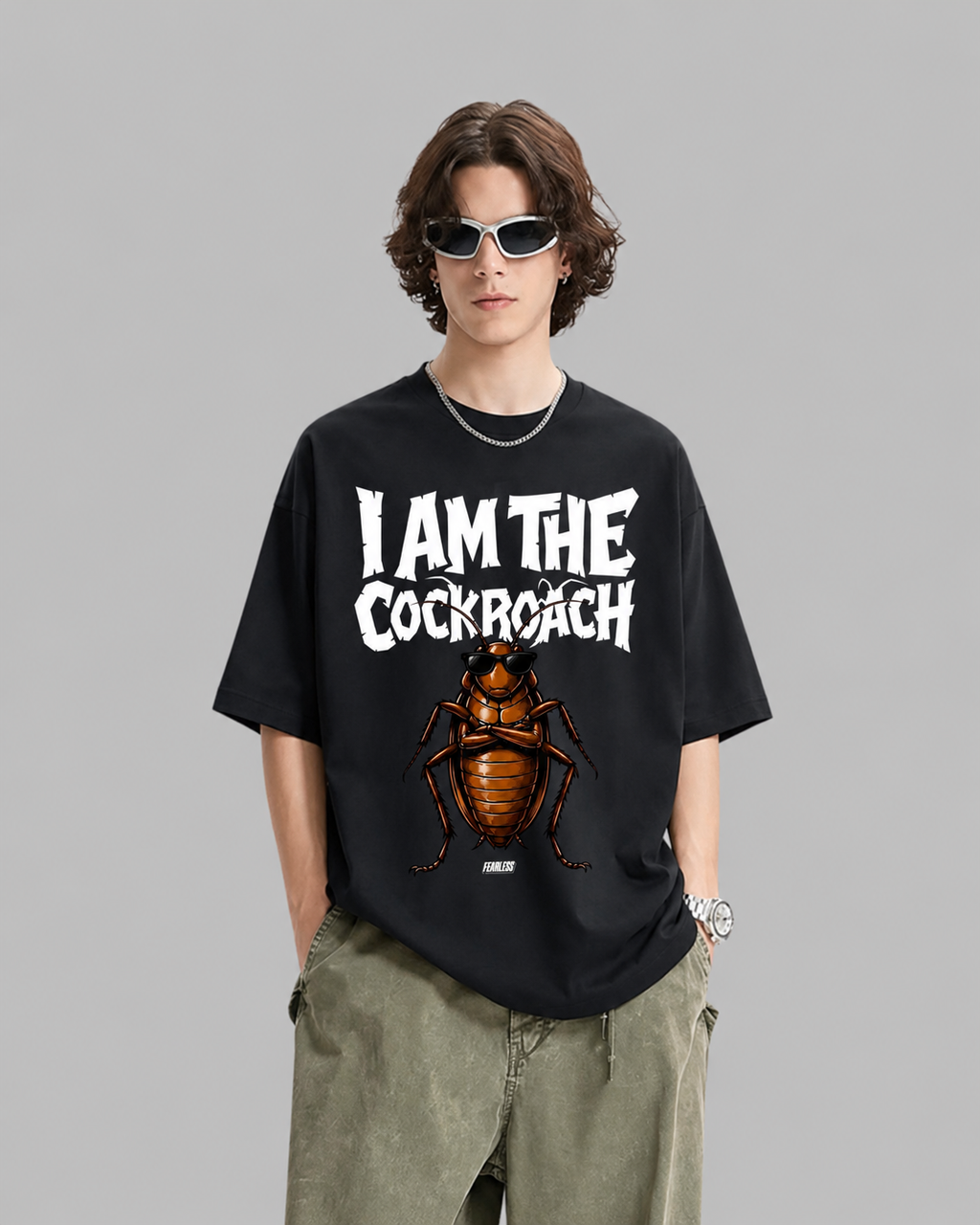 I AM THE COCKROACH - CJP printed oversized unisex tshirt