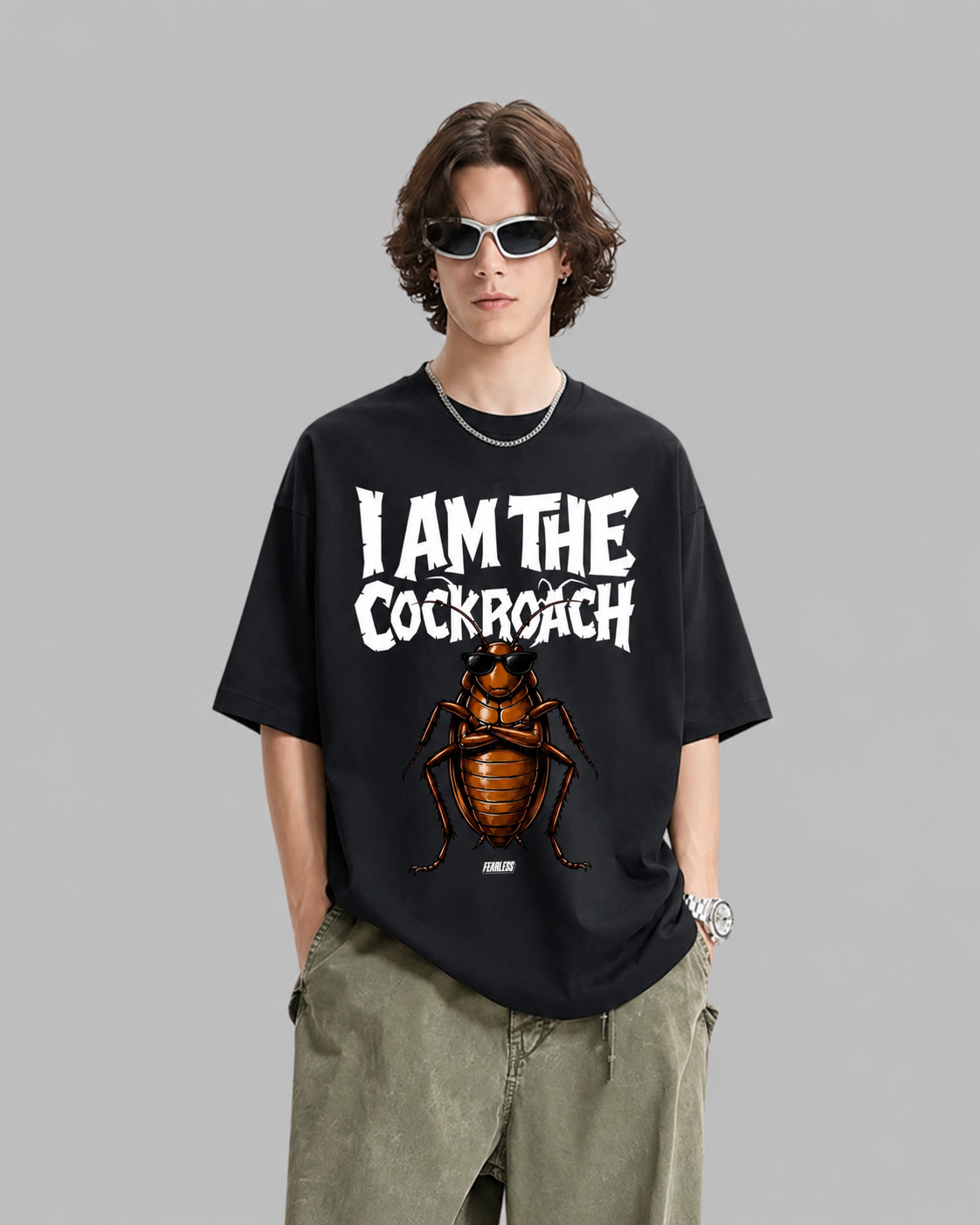 I AM THE COCKROACH - CJP printed oversized unisex tshirt