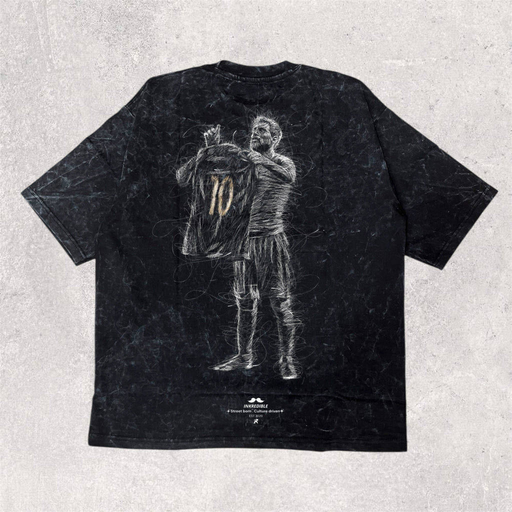 Wear the legend : MESSI illustrated back printed unisex oversized tshirt