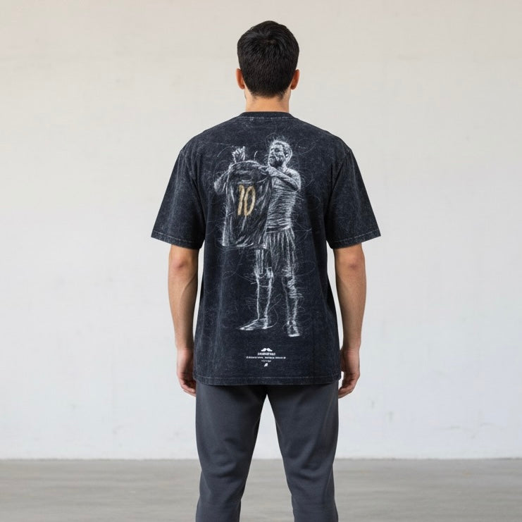 Wear the legend : MESSI illustrated back printed unisex oversized tshirt