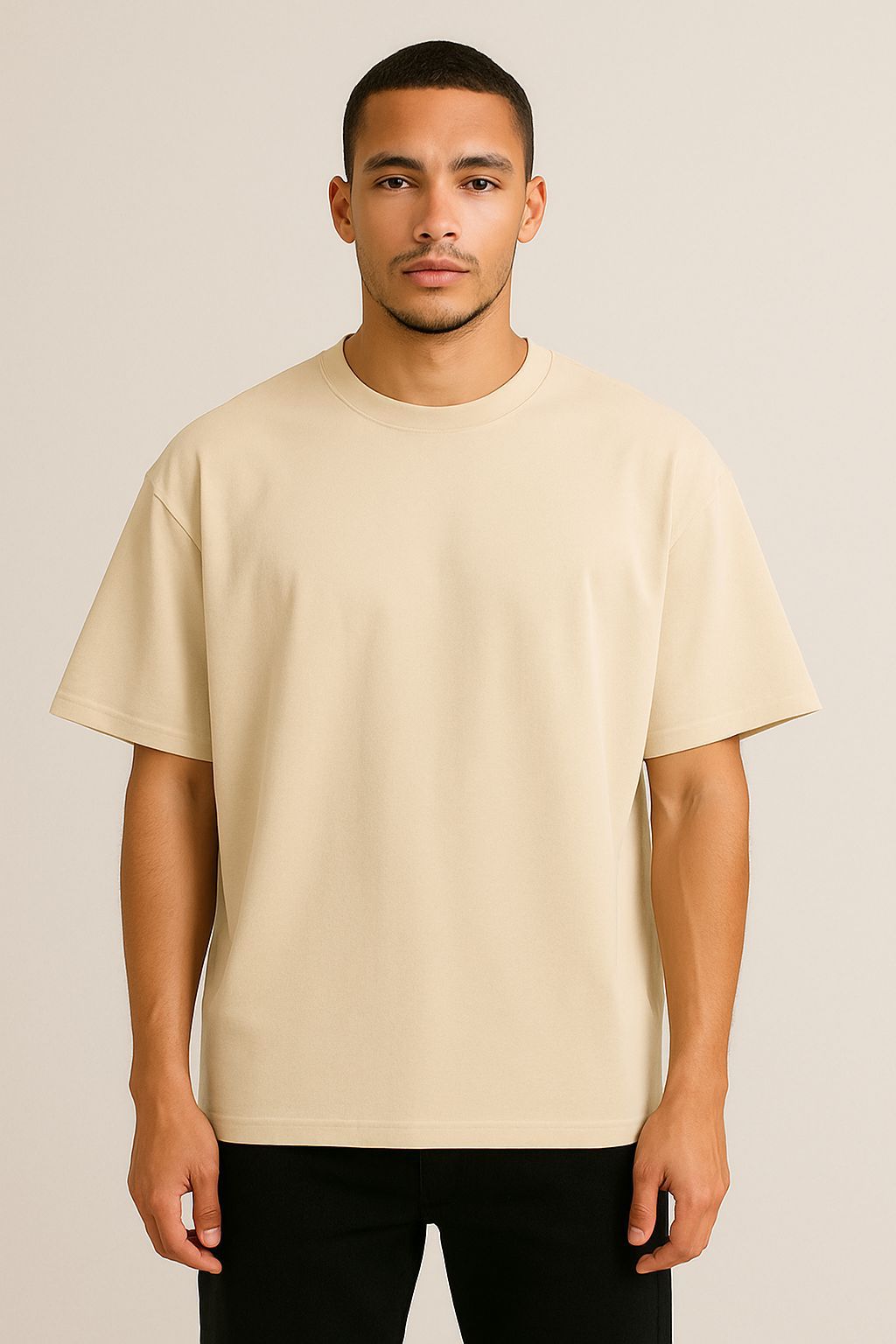 BEIGE SOLID COLOR | OVERSIZED UNISEX TSHIRT