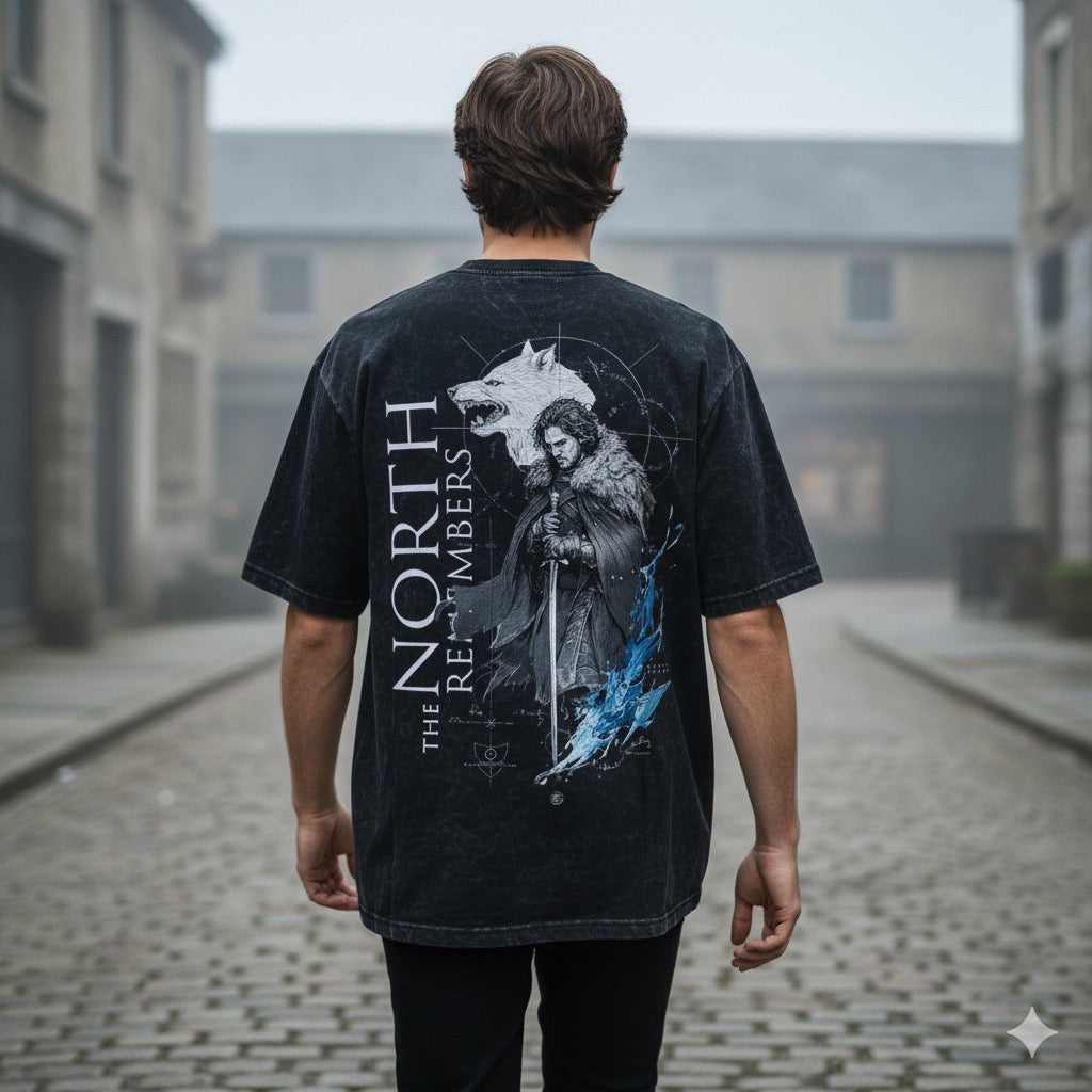 GAME OF THRONES : The North remembers - john snow unisex printed oversized tshirt