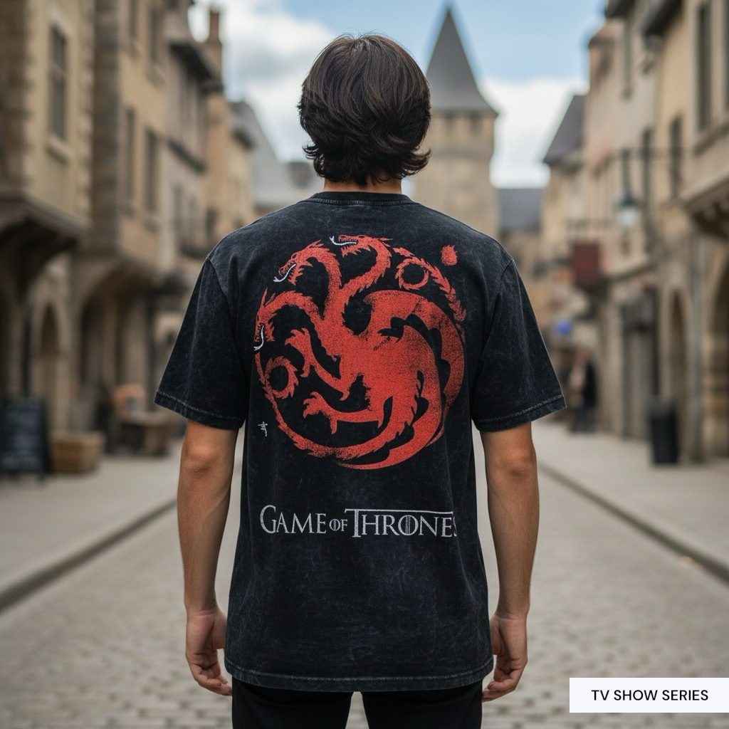 GAME OF THRONES : HOUSE TARGARYEN fire and blood -  unisex printed oversized tshirt