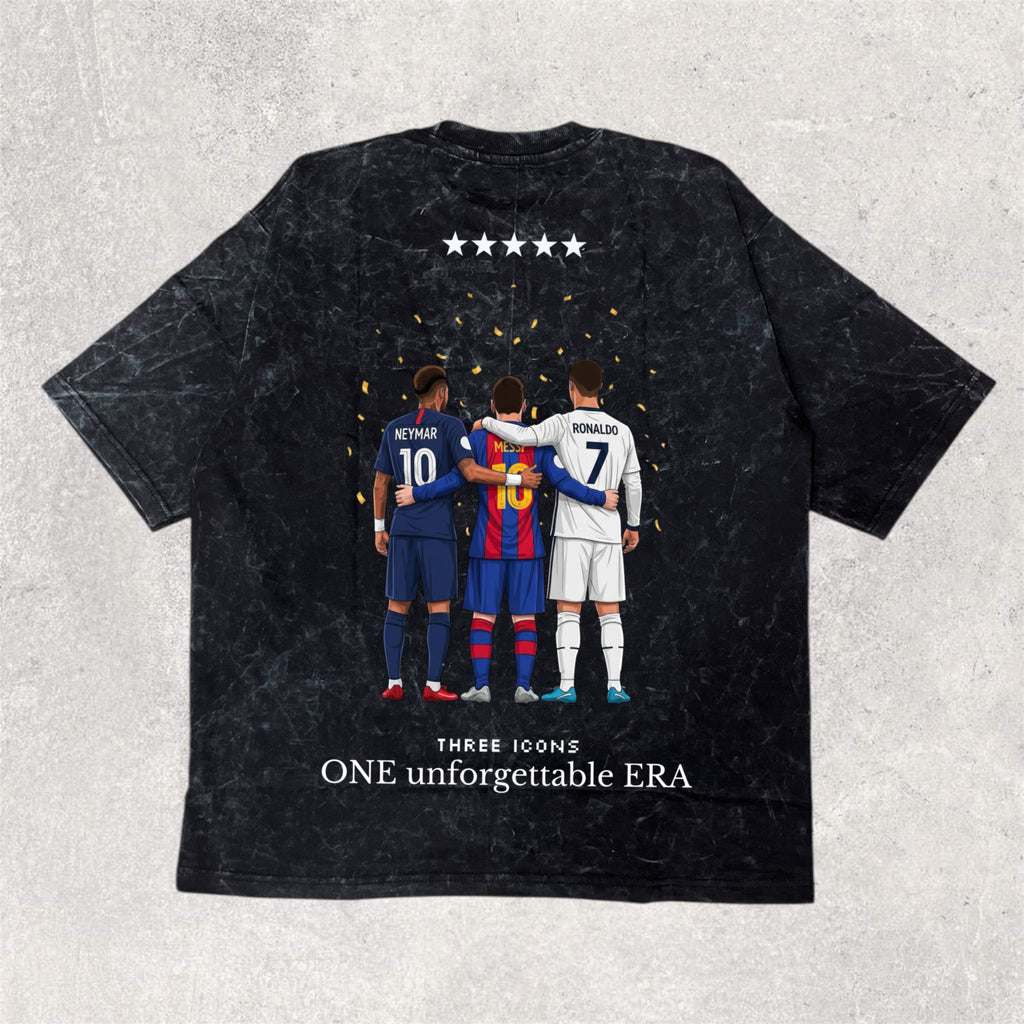 Wear the legend : THREE ICONS printed oversized unisex tshirt