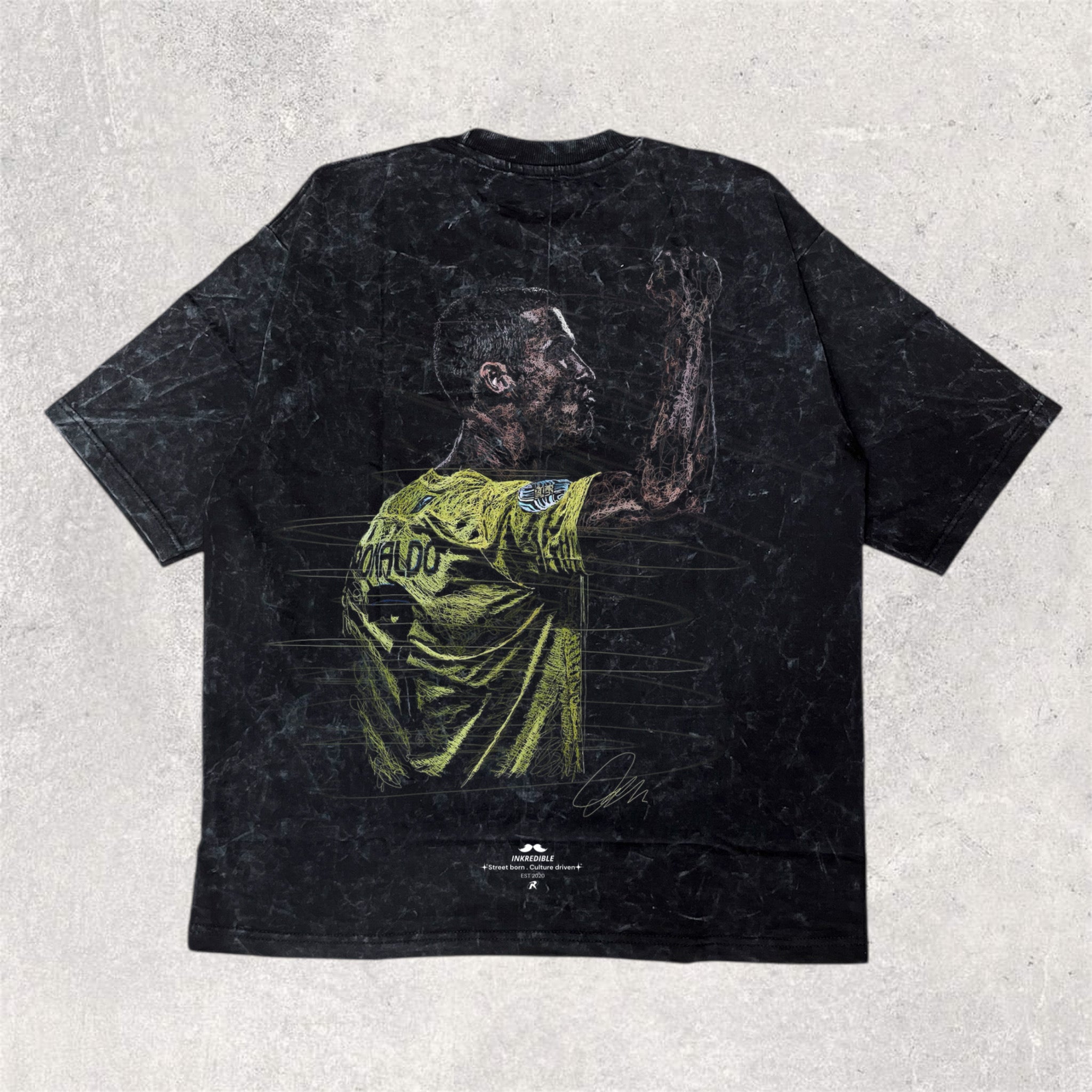 Wear the legend : RONALDO illustrated  back printed unisex oversized tshirt