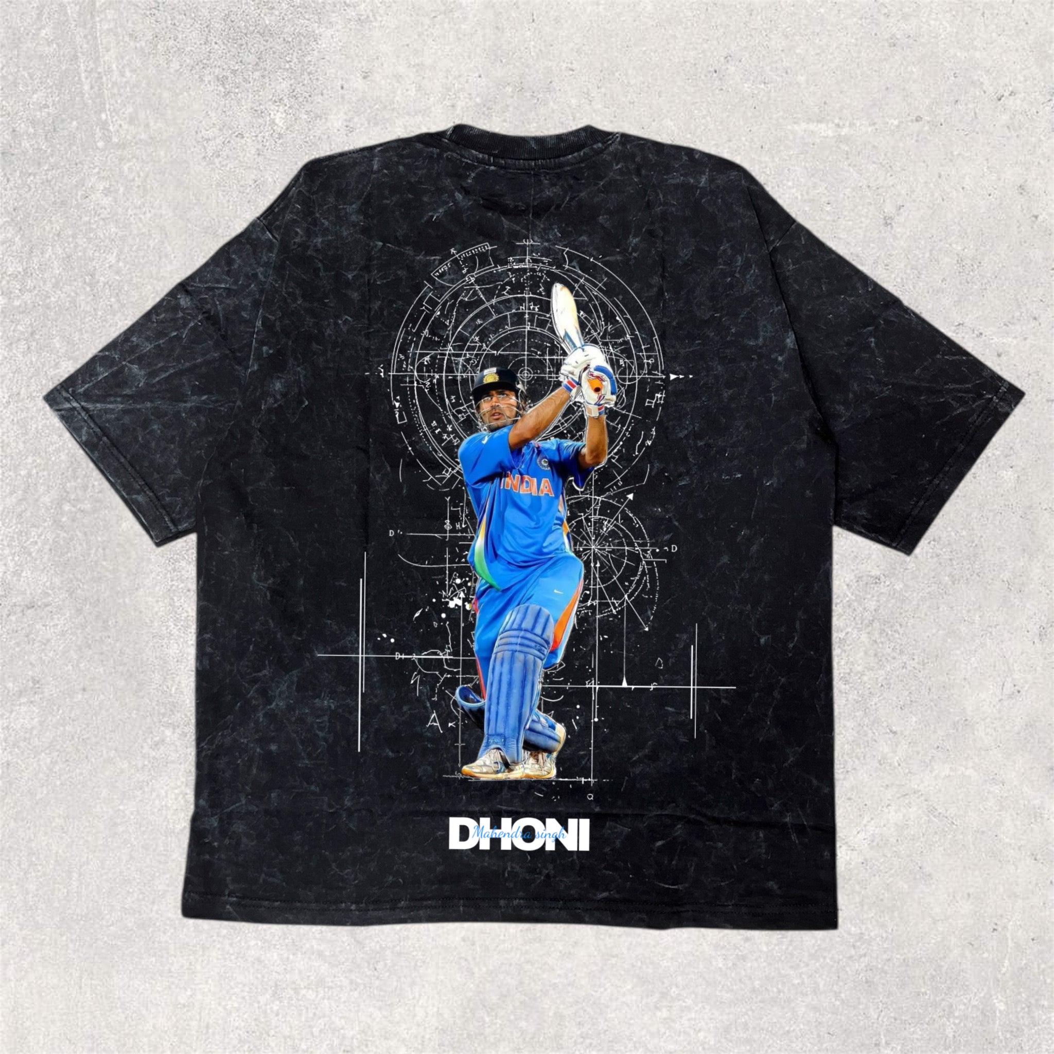 M S DHONI  - printed unisex oversized tshirt