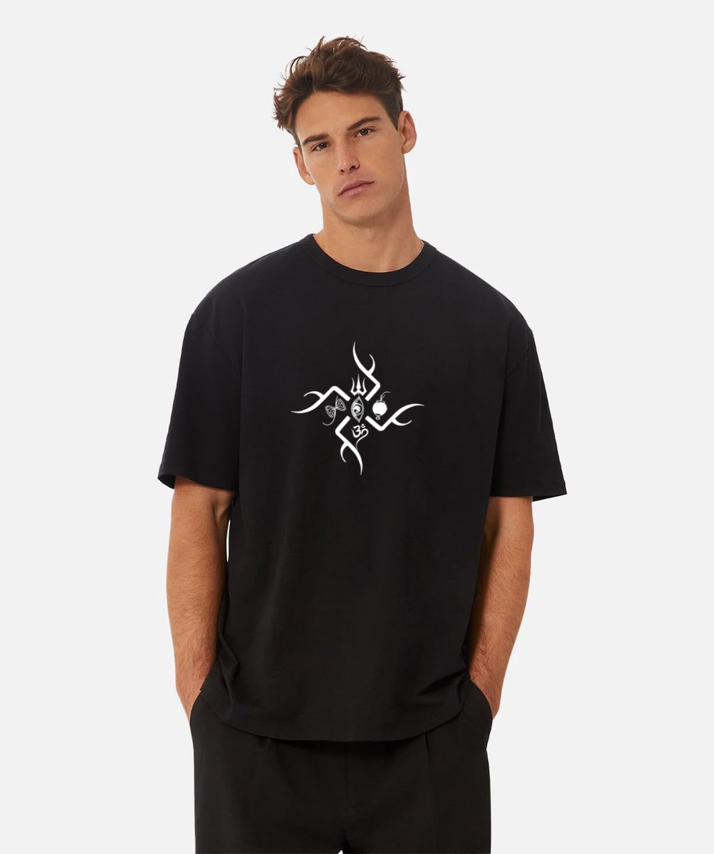 LORD SHIVA : illustrated print oversized unisex tshirt | premium french terry cotton