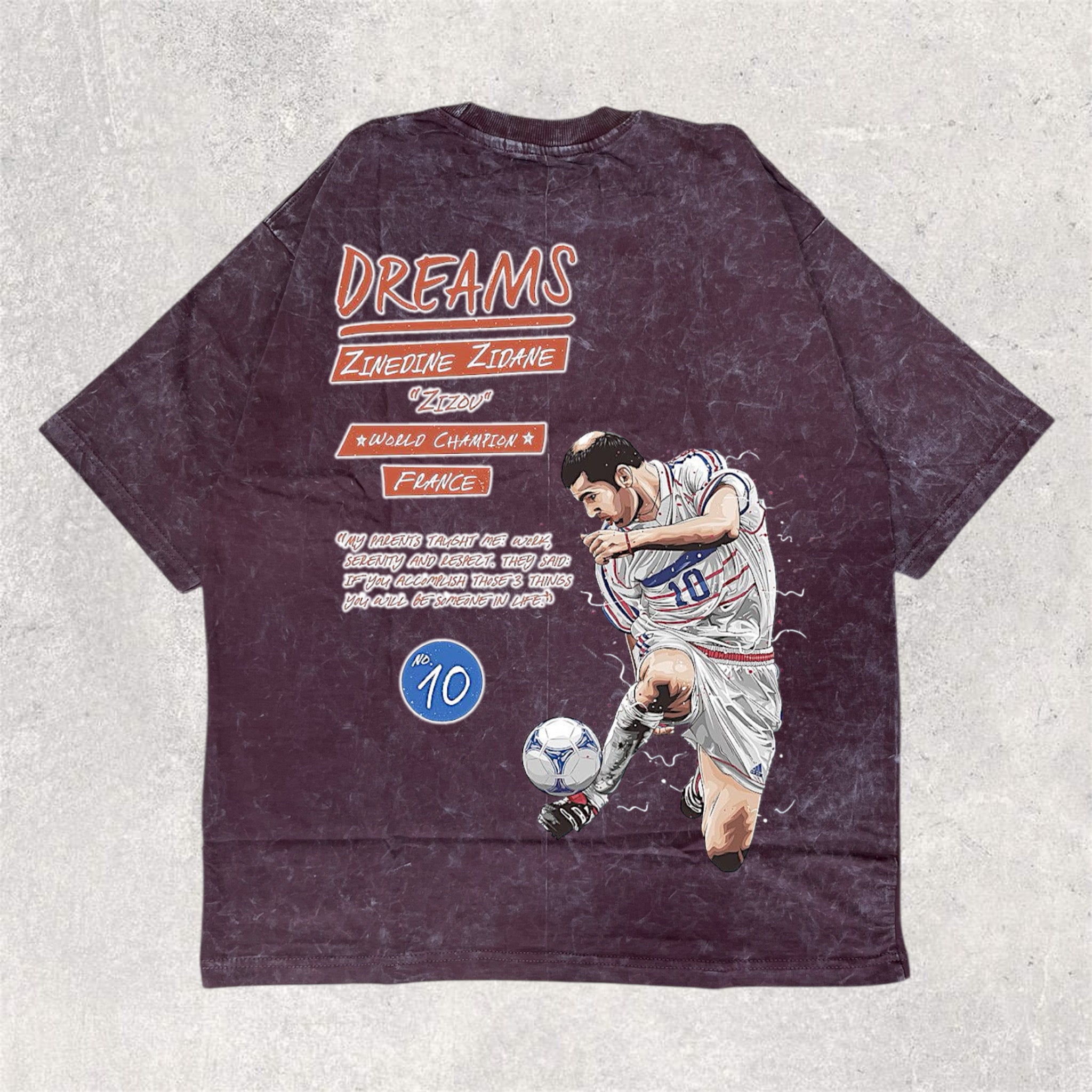 Wear the Legend:  ZIDANE printed  Five-Sleeve T-Shirt ( oversized fit )