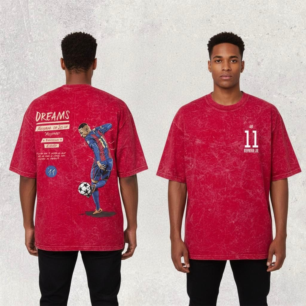 Wear the Legend: Neymar jr printed  Five-Sleeve T-Shirt ( oversized fit )