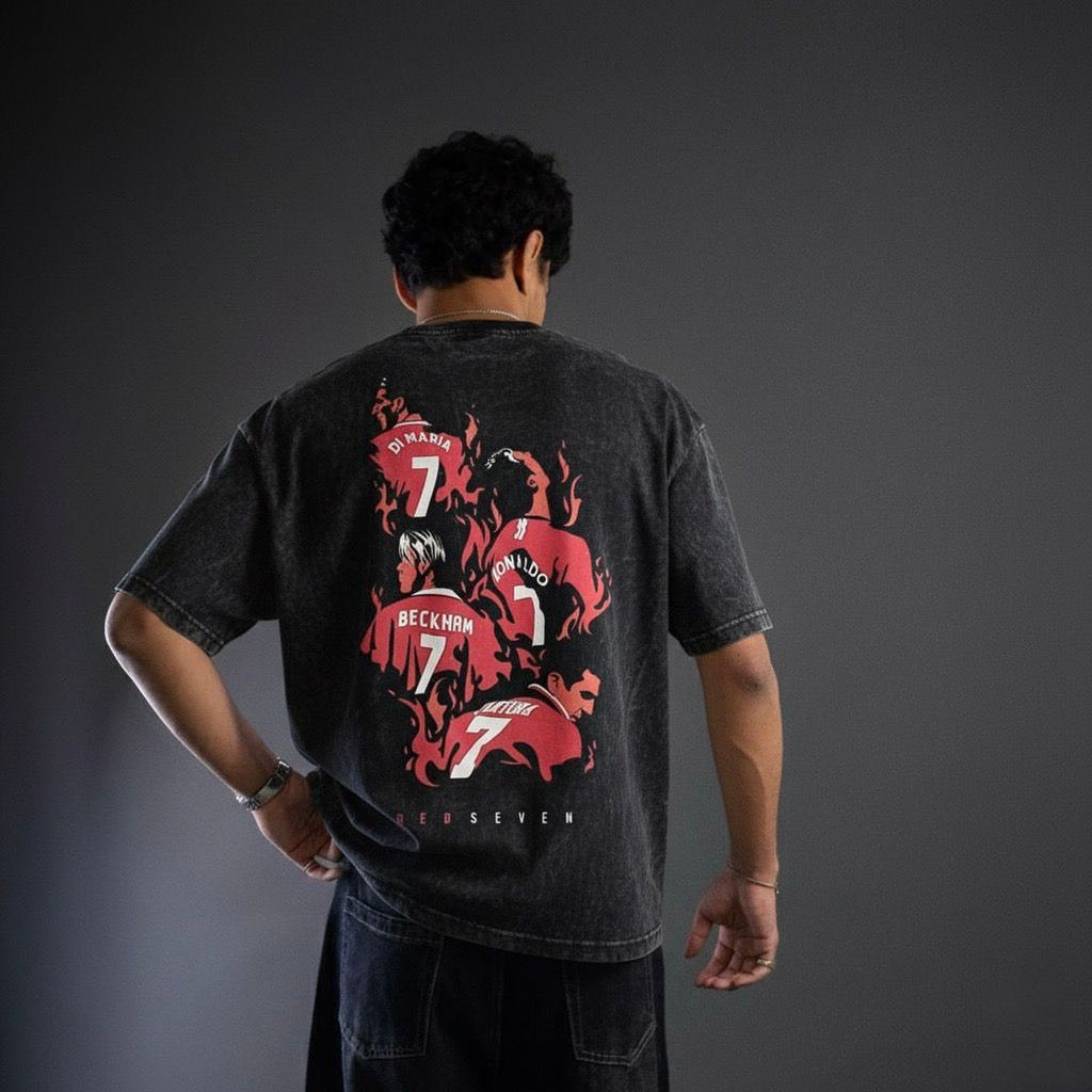 Wear the legend :RED 7 back printed unisex oversized tshirt