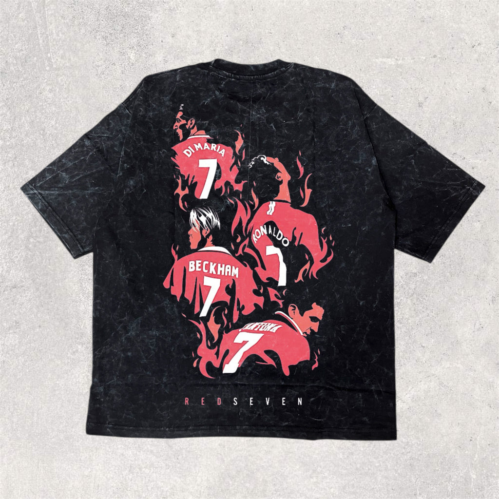 Wear the legend :RED 7 back printed unisex oversized tshirt