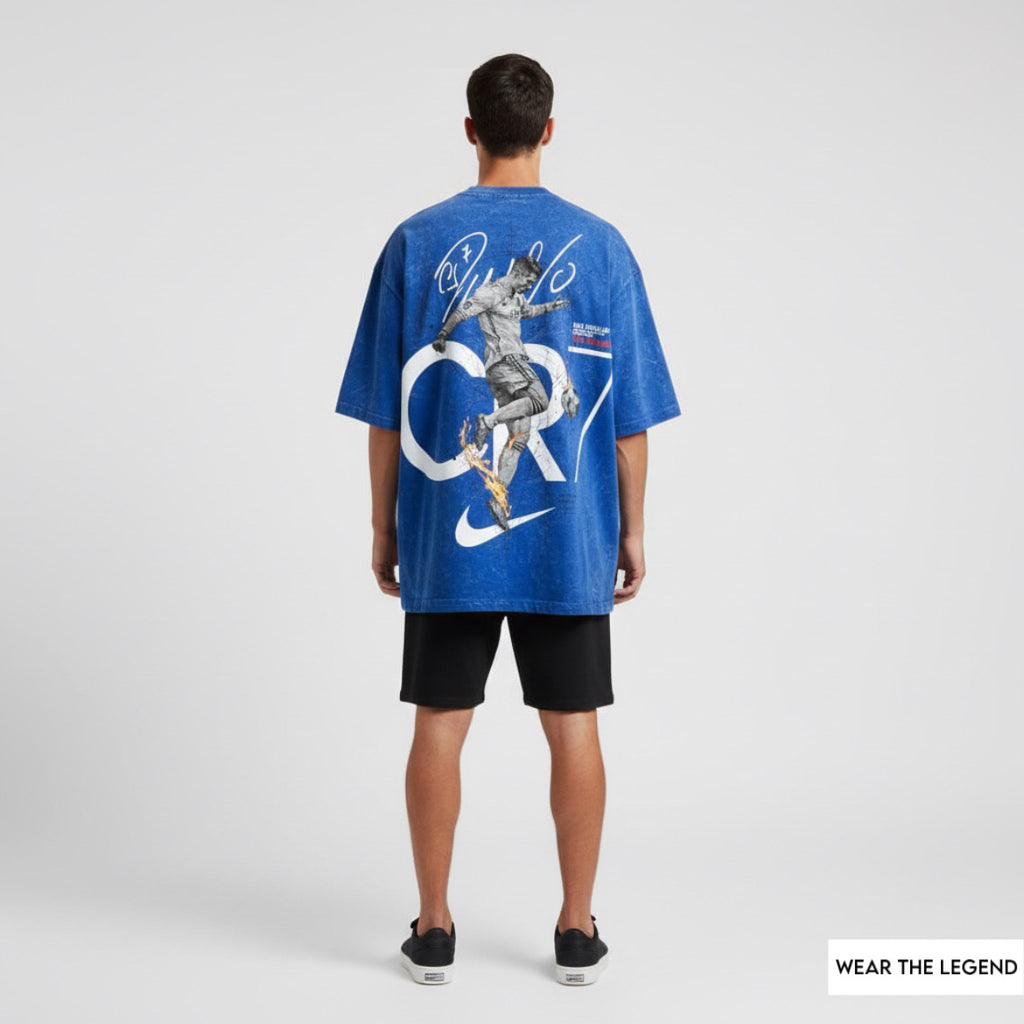 Wear the legend : RONALDO illustrated back printed oversized tshirt