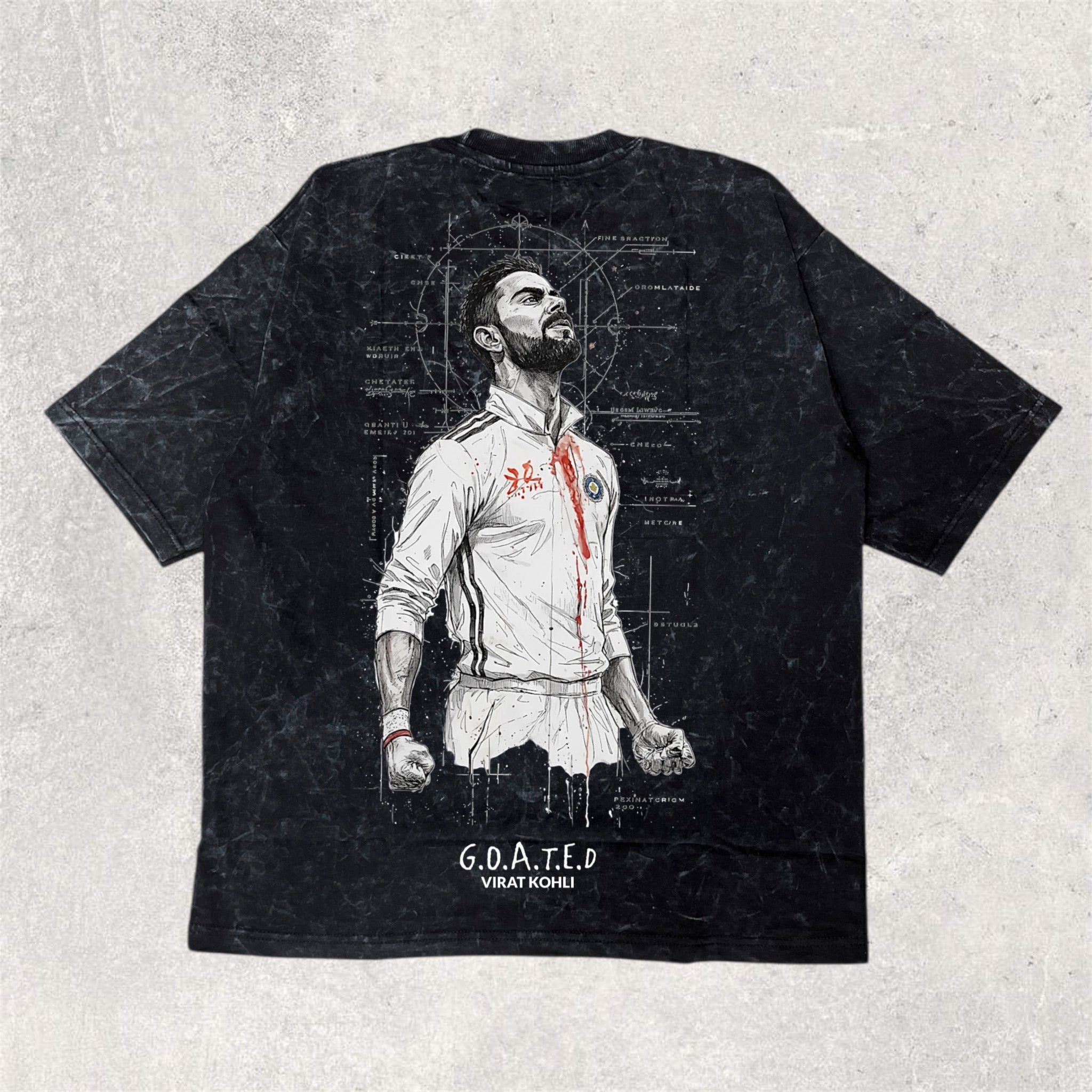 G.O.A.T.E.D KOHLI | illustration design  - printed unisex oversized tshirt