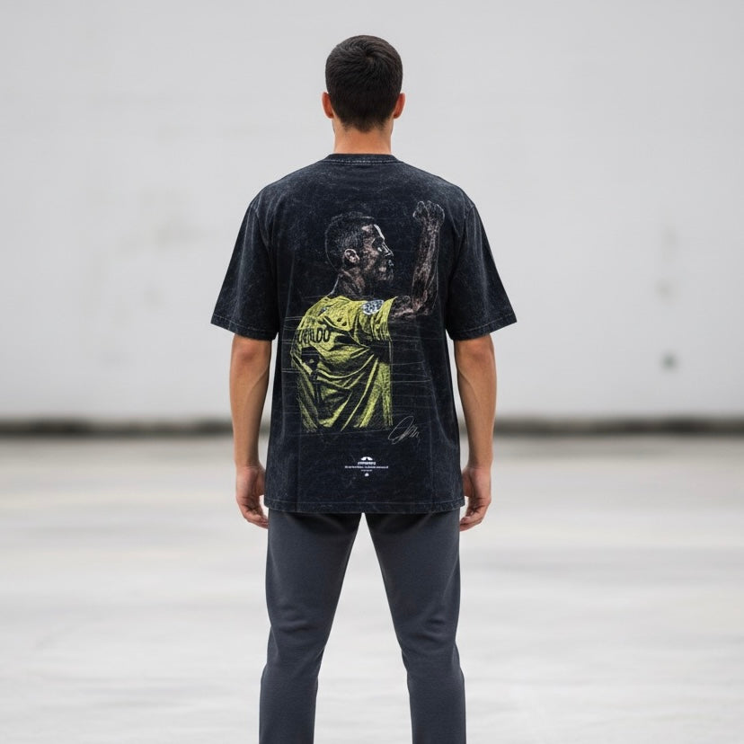 Wear the legend : RONALDO illustrated  back printed unisex oversized tshirt