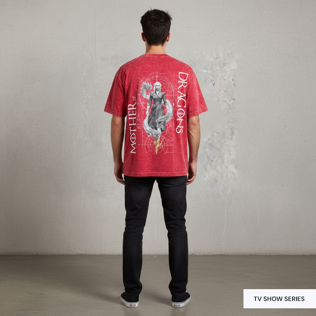 GAME OF THRONES : MOTHER OF DRAGONS , Daenerys targaryen - unisex printed oversized tshirt