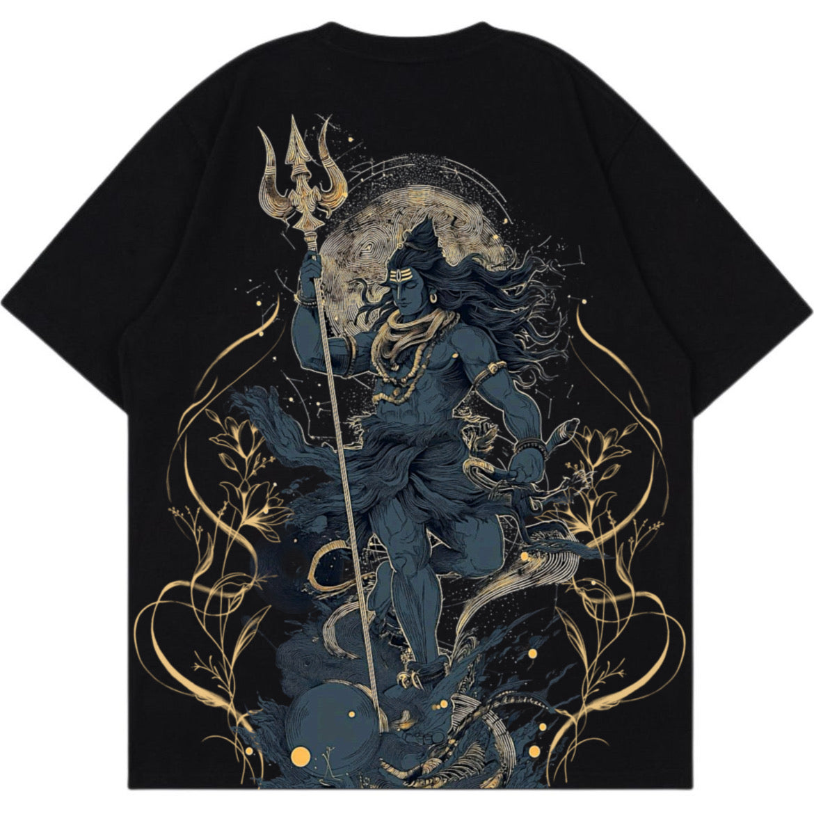 LORD SHIVA : illustrated print oversized unisex tshirt | premium french terry cotton