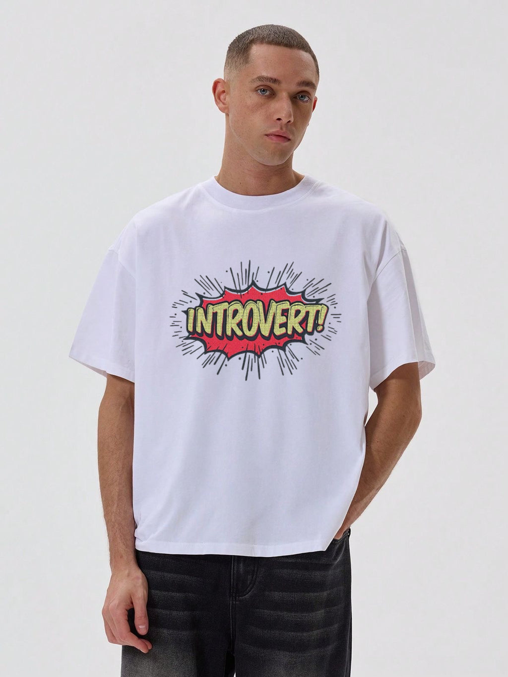 INTROVERT | typography printed oversized unisex tshirt