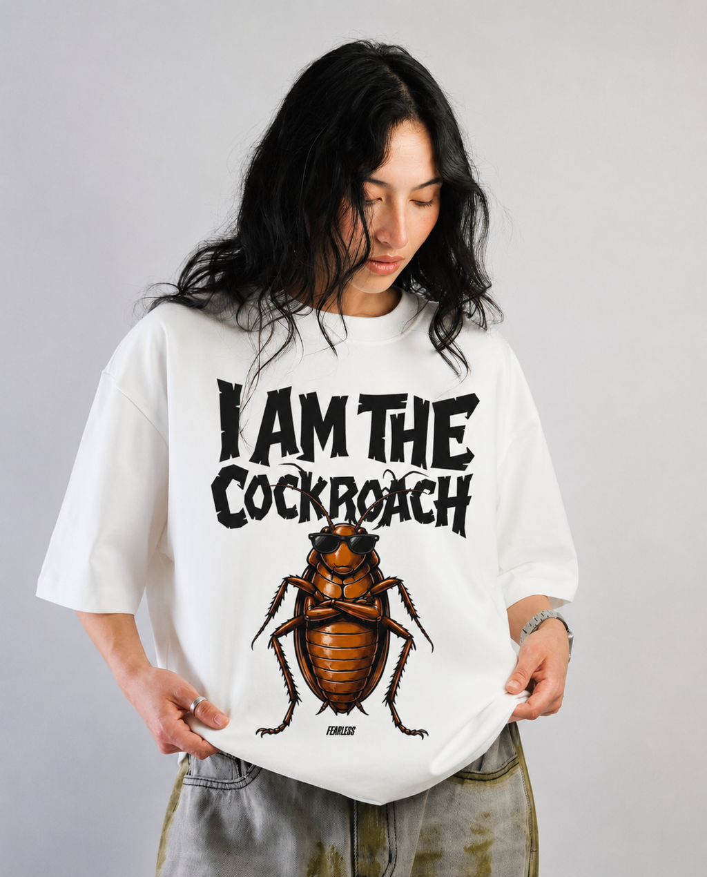 I AM THE COCKROACH - CJP printed oversized unisex tshirt