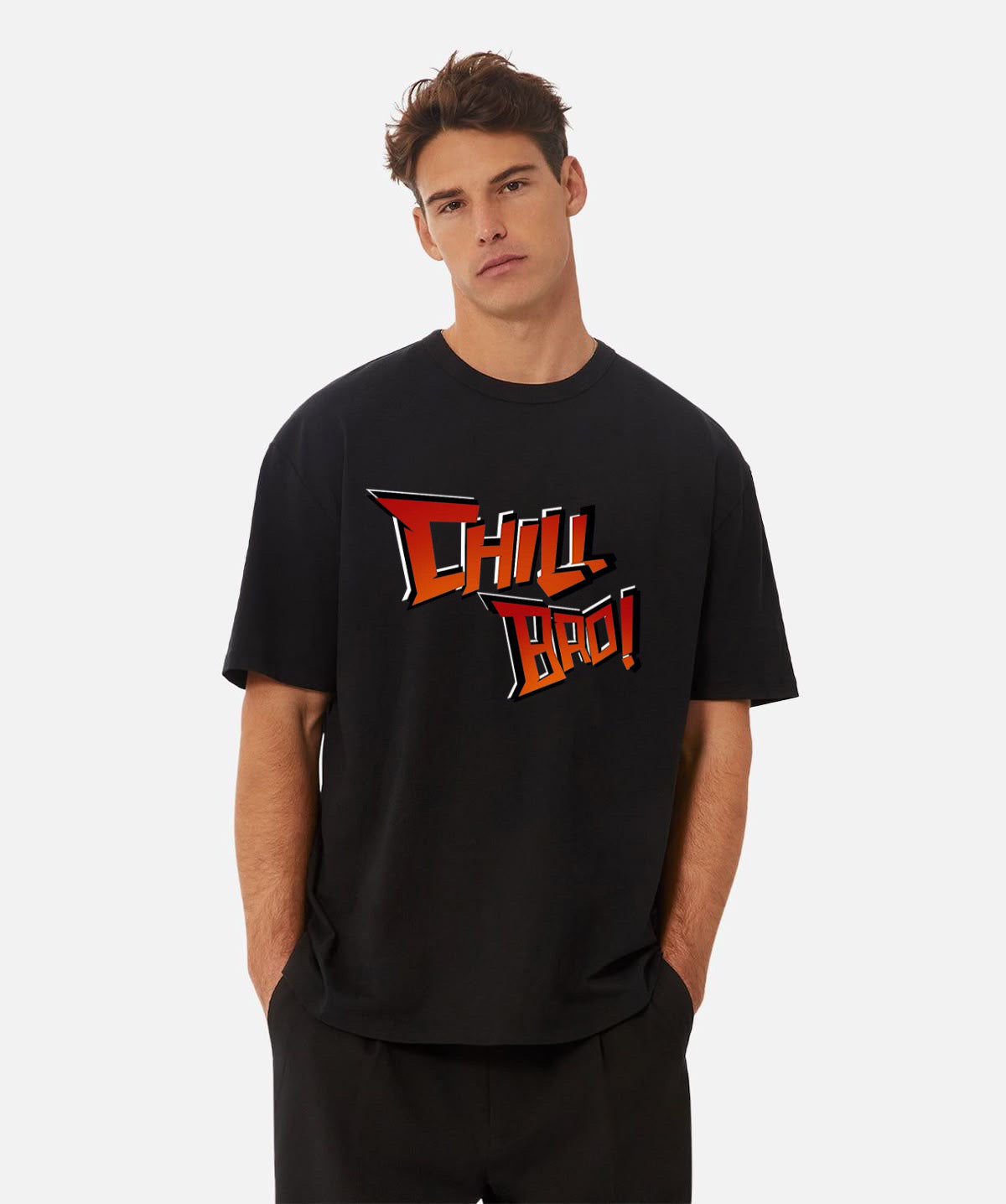 CHILL BRO | Malayalam typography printed oversized unisex tshirt